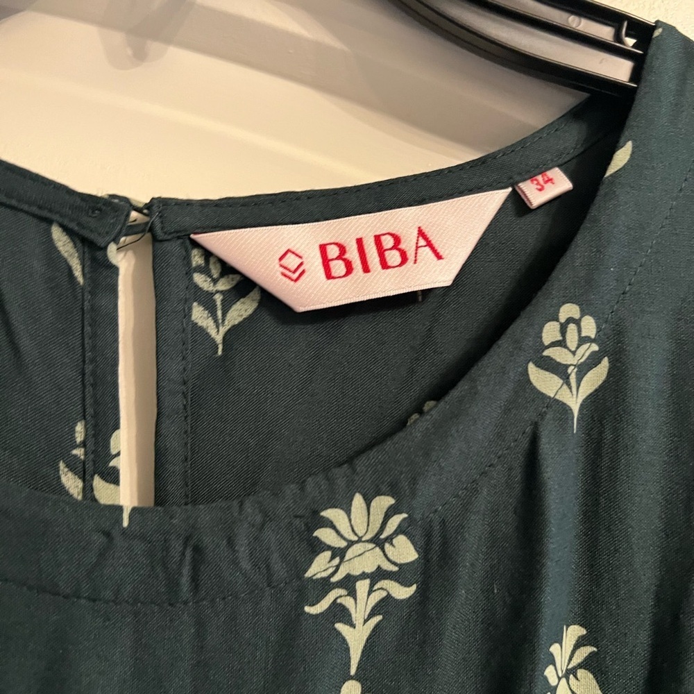 Biba Green Block Print Dress - Picture 2 of 5
